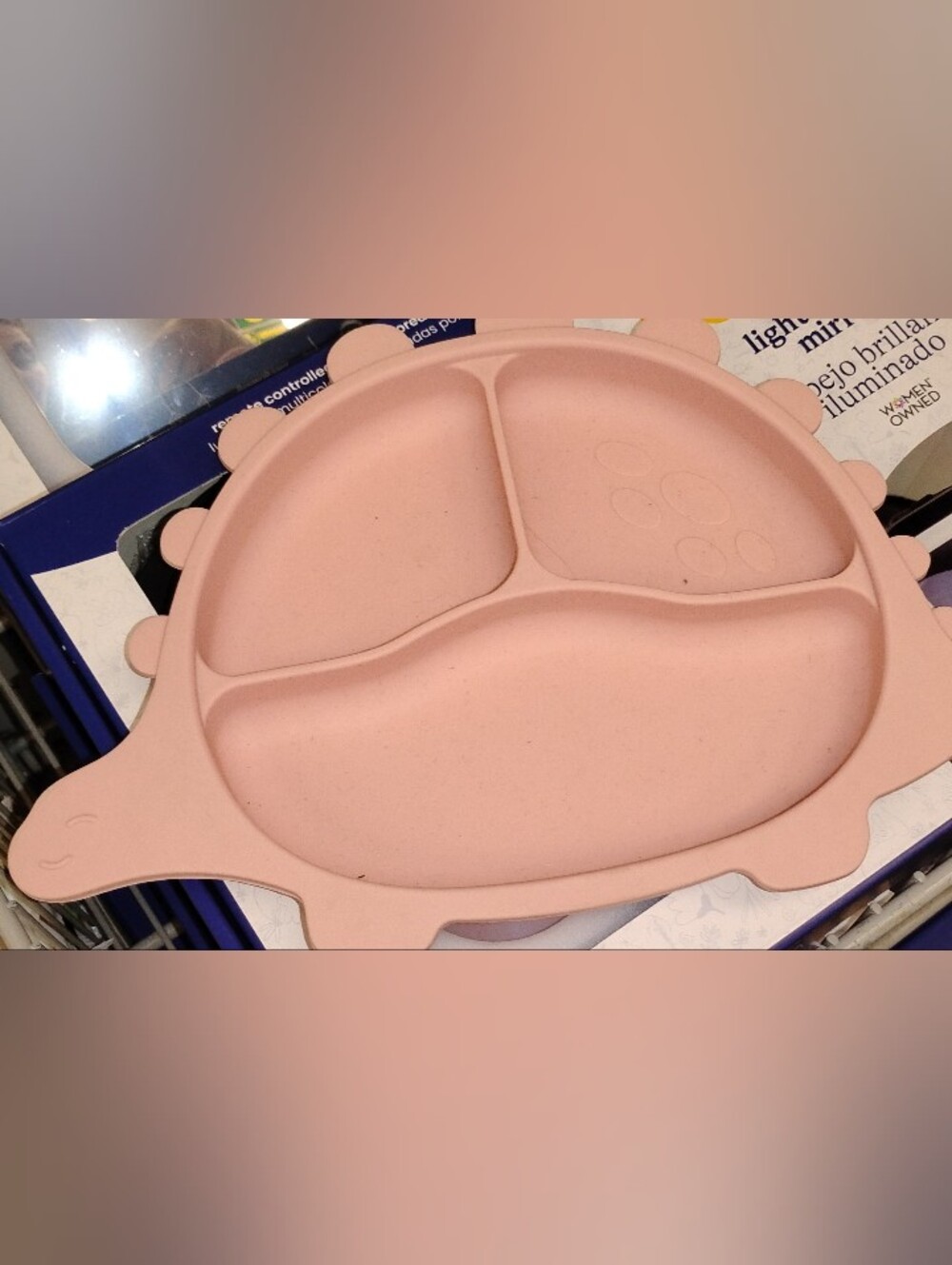 Kids' Dinosaur Silicone Divided Plate - Pink